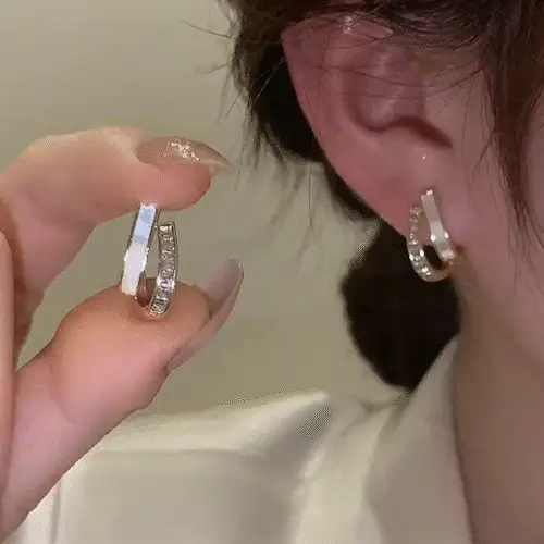 Earrings Fritillaria shine zircon ear