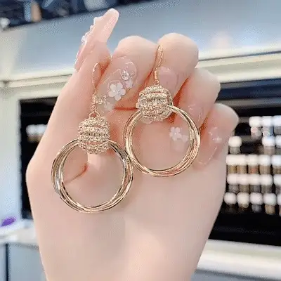 Rhinestone Layered Hoop Earrings